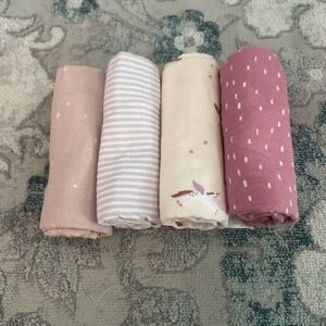 Cloud Island Pink and Cream Bibs Set